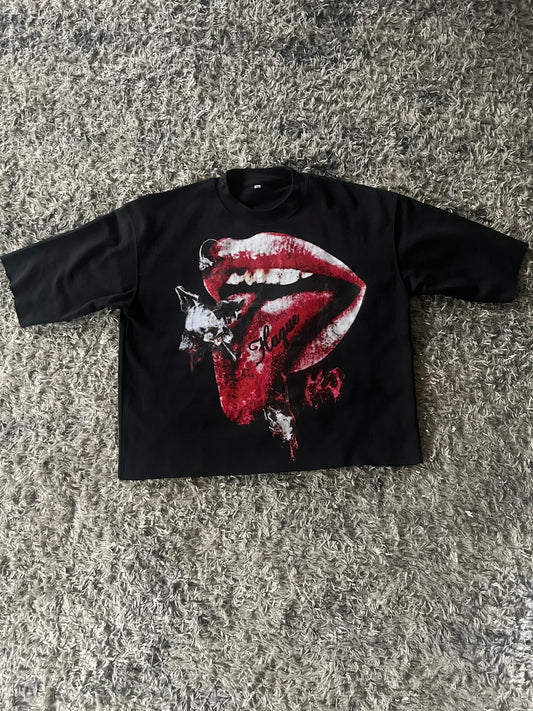 Tongue Love boxy cropped tee